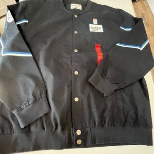 Busch Light Jacket Mens 2XL Black Varsity Snap Beer Racing Smooth Finish NWT